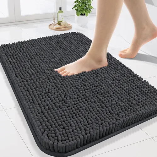 Miniatura 156 de Arotive Alfombras de baño de felpilla extrasuaves y absorbentes, de 24 x 16 pulgadas, lavables a máquina, parte trasera de goma antideslizante
