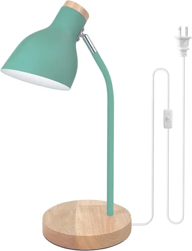 Himmel Lámpara de escritorio, lámpara de mesa de metal ajustable, lámpara de mesa para niños para dormitorio, sala de estar, enchufe E27 para leer