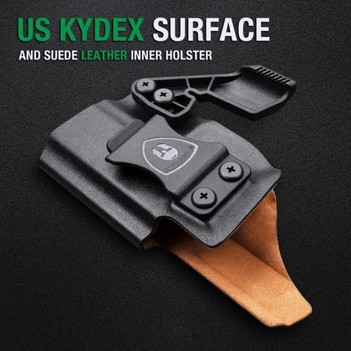 Miniatura 2 de WARRIORLAND IWB Funda Kydex con interior de cuero de gamuza, compatible con Glock 43X/43X mos/ G17/19 Gen3-5, Sig P365/P365X y P320 M18/M17, Taurus