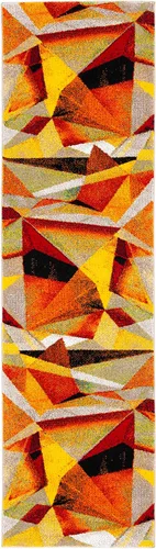 Miniatura 17 de SAFAVIEH Porcello Collection - Alfombra decorativa de 2 pies 3 pulgadas x 4 pies, gris claro y naranja, diseño abstracto moderno, no desprende