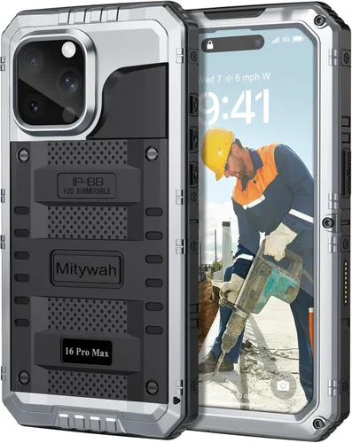 Miniatura 44 de Mitywah Funda impermeable para iPhone 7/iPhone 8 / iPhone SE 2020, funda de metal resistente de grado militar, protección de cuerpo completo