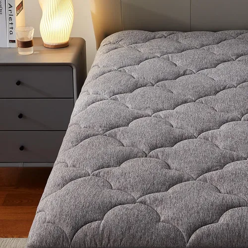 Miniatura 7 de SLEEP ZONE Jersey - Protector de colchón tamaño individual, ultra suave, transpirable, color gris