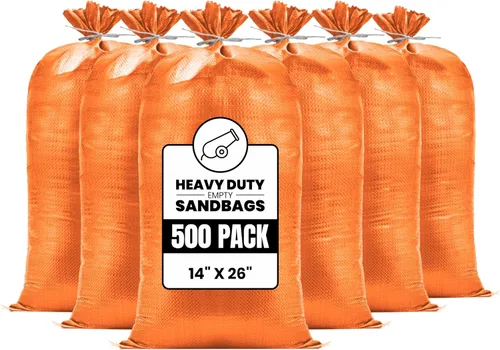 Miniatura 18 de (No fabricadas en China) Bolsas de arena resistentes para inundaciones, bolsas de arena vacías con cuerdas de amarre, protección UV 1600 horas, Verde