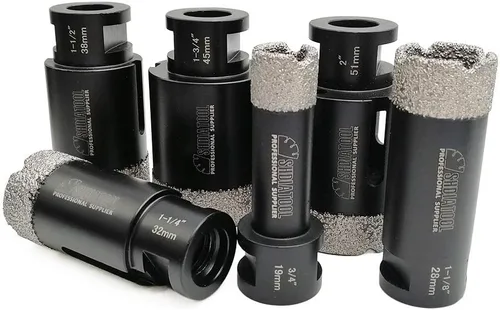 Miniatura 7 de SHDIATOOL Juego de 6 brocas de diamante para azulejos de porcelana, ladrillo de mármol de granito con diámetro de rosca de 5/8 pulgadas y 11