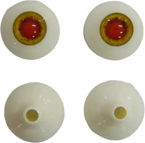 Miniatura 6 de Par de ojos realistas de acrílico redondo tamaño real para accesorios de Halloween, máscaras, muñecas o osos, 1.024 in (marrón claro)