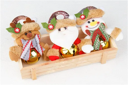 Miniatura 6 de Campanas de decoración de Navidad para colgar en el árbol de Navidad, lazos de pino y bayas, 18 unidades, 2.0 in de diámetro (paquete de 9)