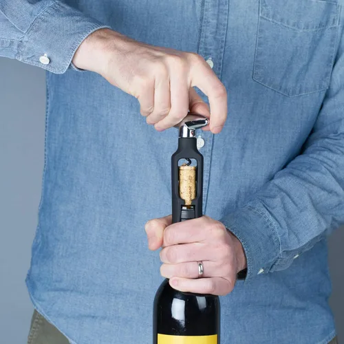 Miniatura 8 de True Sacacorchos autoestirable, plástico duradero con mango cromado fácil de girar, abridor de botellas de vino para camareros, herramientas de bar