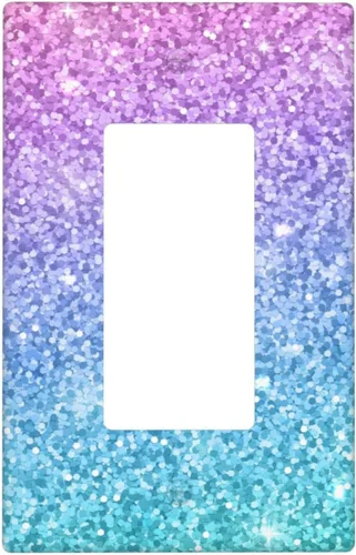 Miniatura 18 de Cubierta para interruptor de luz, placas de pared con purpurina rosa y azul, 1 banda, palanca individual de 4.5 x 2.76 pulgadas, 1 paquete