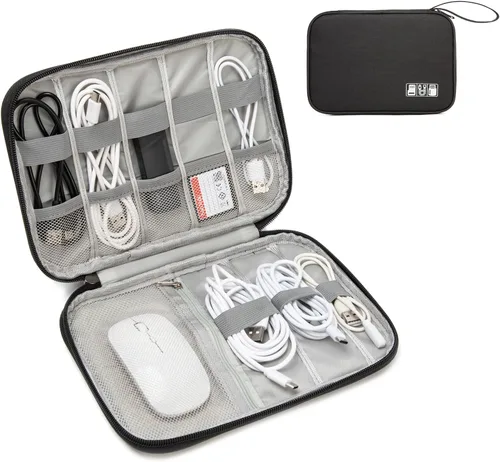 Funda organizadora de artículos electrónicos, bolsa organizadora de cables de viaje, bolsa de almacenamiento portátil para cable, cargador,