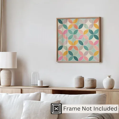 Miniatura 4 de Ethan Taylor Abstract Wall Art Prints Unframed Square Posters 'Retro 70s Hippie Pattern I' Retro Home Décor for Living Room, Bedroom, Office, 24 in