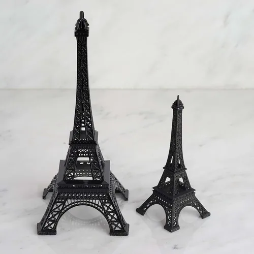 Miniatura 8 de Efavormart - Centro de mesa de la torre Eiffel de metal negro de 10 pulgadas, elegante decoración de la torre Eiffel negra y figura decorativa