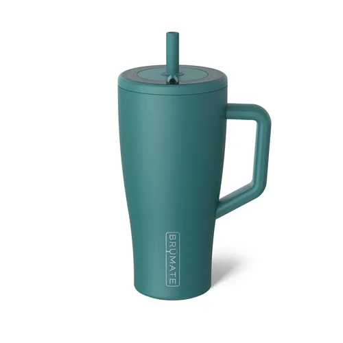 Miniatura 48 de BrüMate Era Vaso térmico con asa y pajilla, 40 onzas, 100% a prueba de fugas, con tapa, hecho de acero inoxidable, base apta para portavasos, moca