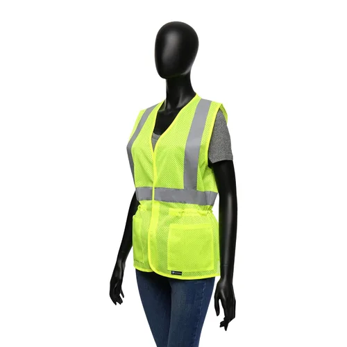 Miniatura 4 de West Chester 47207 Clase 2 Chaleco de malla ajustable para mujer, de alta visibilidad, verde, pequeño/mediano, chaleco de seguridad con 2 bolsillos