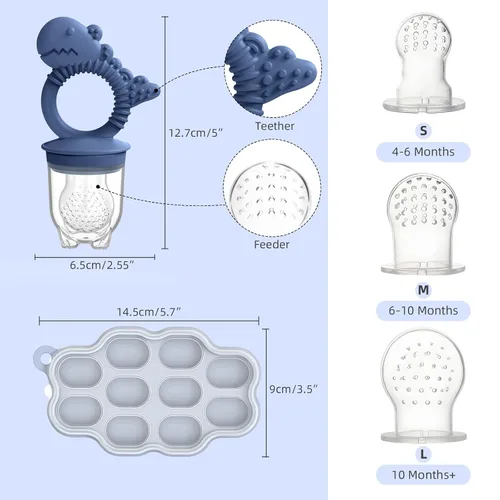 Miniatura 2 de Moldes para paletas de leche materna para bebés y chupete de alimentador de frutas para bebés, bandeja de silicona para congelador de alimentos