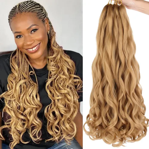 Miniatura 19 de Unionbeauty - Cabello rizado francés trenzado de 10 pulgadas, trenzas rizadas estilo Bob francés, cabello de ganchillo, 8 paquetes de trenzas