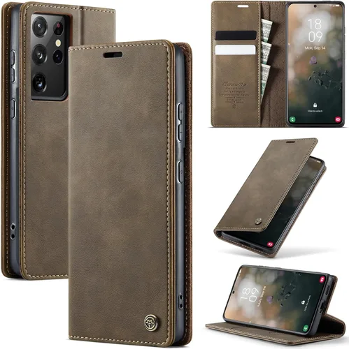 Miniatura 84 de Funda tipo cartera para iPhone 13 de piel tipo cartera con tarjetero y función atril, cierre magnético, bloqueo RFID, TPU a prueba de golpes