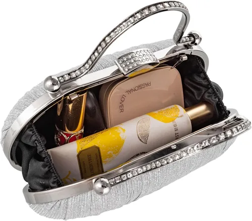 Miniatura 5 de YYW Bolso de noche para mujer, embrague de boda con cadena y bolsos de noche