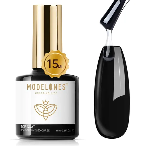Miniatura 29 de Modelones Esmalte de uñas en gel con purpurina, acabado brillante ultra fino blanco con aurora, purpurina transparente, acabado brillante con A1