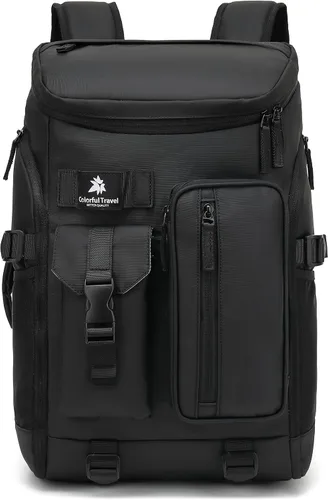 Kalesi Mochila Bolsa de Lona para Gimnasio 4 Vías Impermeable con Compartimento para Zapatos para Viaje Deporte Senderismo Laptop, 02-Negro,