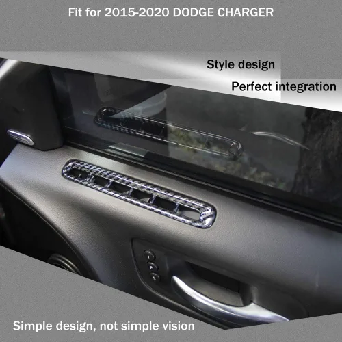 Miniatura 2 de crosselec Panel de Ventilación de A/C de Puerta Accesorios de Fibra de Carbono para Dodge Charger 2011+