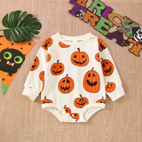 Miniatura 47 de FYBITBO Traje de Halloween para recién nacido, niña y niño, espeluznante temporada, mameluco con burbujas para otoño, Halloween, ropa de bebé