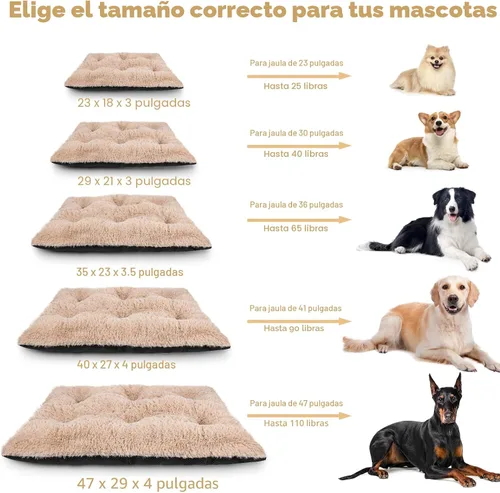 Miniatura 4 de JOEJOY Almohadilla grande para cama para perro, cama de lujo lavable para perros, almohadilla suave antideslizante para perros extragrandes, Beige