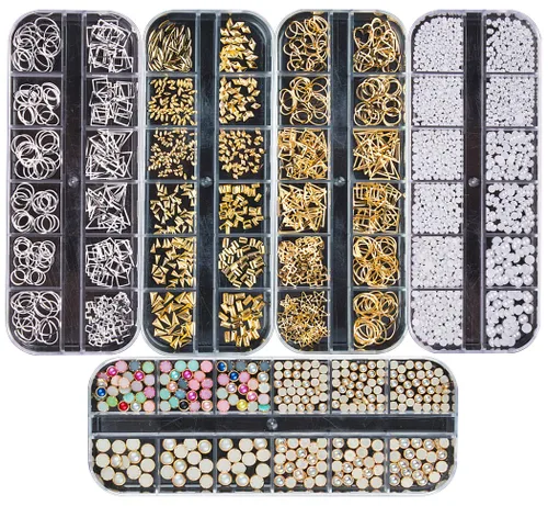 Miniatura 8 de 3000 piezas (5 cajas) Nail Art Rhinestone Set Adornos de Uñas Estilo 3