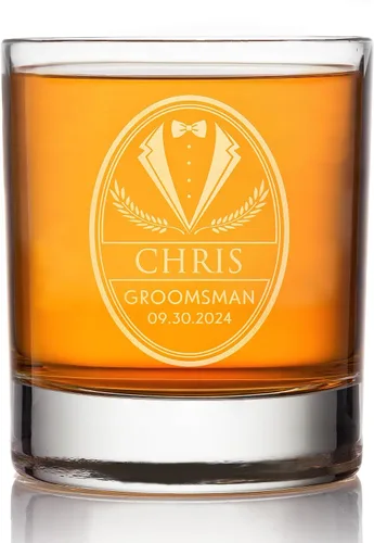 Miniatura 12 de D1 - Vaso de whisky personalizado para padrinos de boda, recuerdos de despedida de soltero personalizados y regalos para el mejor hombre