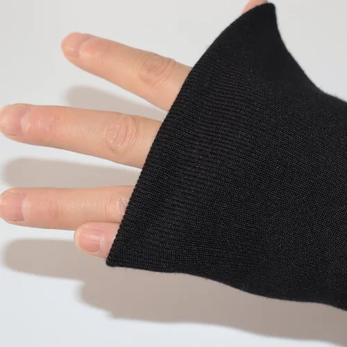 Miniatura 4 de TinaKim Tela de punto acanalado, puños acanalados para coser chaquetas, pantalones, suéteres (negro tubular, 16 x 3.5 pulgadas)