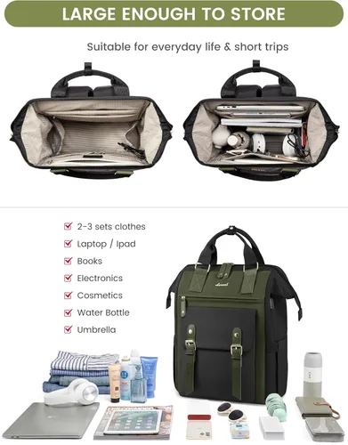 Miniatura 4 de Mochila para portátil para mujeres, mochila de trabajo, mochila de viaje, mochila para estudiantes, mochilas escolares, 15,6 pulg., Mochilas Tote