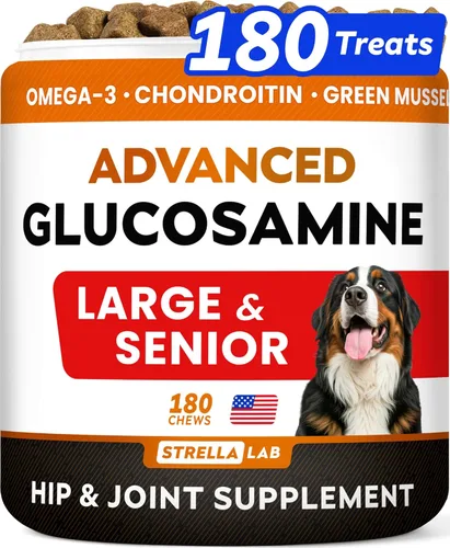 Miniatura 10 de STRELLALAB Glucosamina líquida para perros con colágeno (16 oz) – Suplemento totalmente natural para cadera y articulaciones, glucosamina