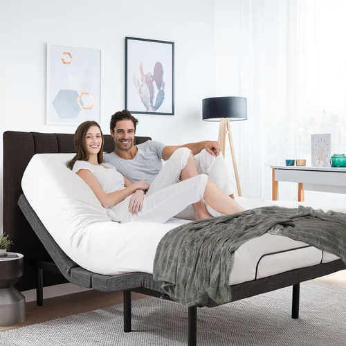 Miniatura 5 de Clara Clark Marco de cama ajustable, marco de cama de masaje ajustable, base de cama ajustable para masaje de cabeza y pies, control remoto