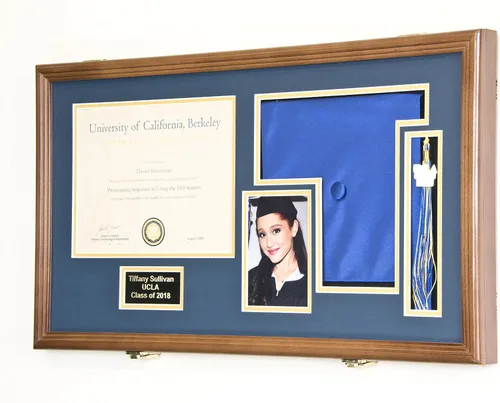 Miniatura 2 de Marco de diploma de graduación personalizado con borla, tapa de fotos grabado, vitrina para certificado de 11 x 8.5 pulgadas con colores Acabado
