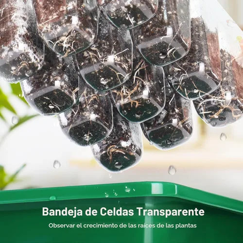 Miniatura 5 de MIXC Kit de iniciación de semillas de 10 paquetes con cúpula de humedad (bandeja total de 120 celdas), bandejas de inicio de semillas, kit de Verde