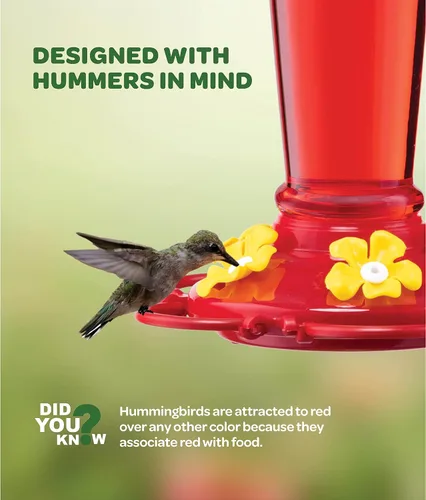 Miniatura 2 de Comedero para colibríes de 10 onzas, juego de 2 comederos de plástico para colibríes para exteriores, con protector de hormigas integrado, perca