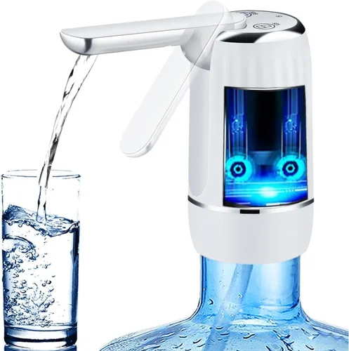 Miniatura 10 de CoolWAY Bomba de jarra de agua para botella de 5 galones, dispensador de carga eléctrico portátil USB-C, potente motor de herida de cobre, flujo