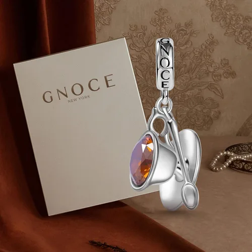 Miniatura 3 de GNOCE Rose Gold Pendant Charm for Women Sterling Silver Coffee Cup Dangle Charms for BraceletNecklace Christmas Jewelry Gift For Mom Sister Daughter