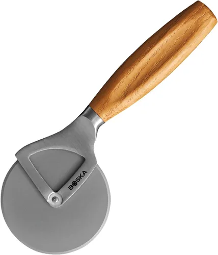 Boska Cortador de Pizza de Acero Inoxidable - Oslo Cortador de Pizza Multifuncional con Rueda - Cortador de Alimentos Manual - Rodillo Antiadherente