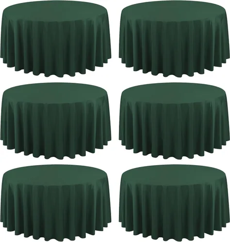 Miniatura 52 de Paquete de 10 manteles de poliéster de 60 x 102 pulgadas, manteles de poliéster beige para mesas rectangulares de 6 pies, resistentes a las manchas
