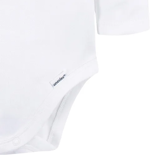 Miniatura 4 de Gerber Enterizo unisex de manga larga para bebé, paquete múltiple de entrelazado, 6.35 ozm, Blanco