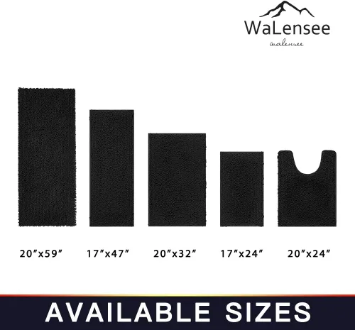 Miniatura 308 de Walensee Alfombra de baño antideslizante (24x17 pulgadas, rosa polvoriento) absorbente de agua, súper suave, lanuda de felpilla, lavable a máquina