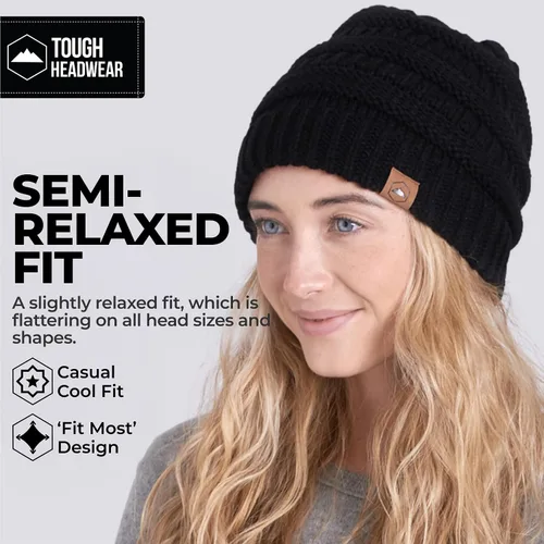 Miniatura 4 de Gorro de punto para mujer, cálido y suave, elástico, para clima frío de Tough Headwear