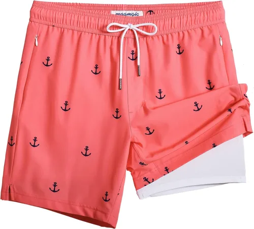 Miniatura 19 de maamgic Traje de Baño para Hombre 2 en 1, Pantalones Cortos de Natación de 17.8 cm para Hombre, Trajes de Baño, Pantalones Cortos de Tabla