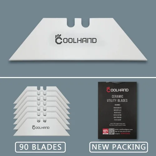 Miniatura 3 de Cool Hand Cuchilla de cerámica de circonita, cuchillo cortador de caja, 90 unidades por paquete, cuchillo Stanley, buena opción para desenvolver