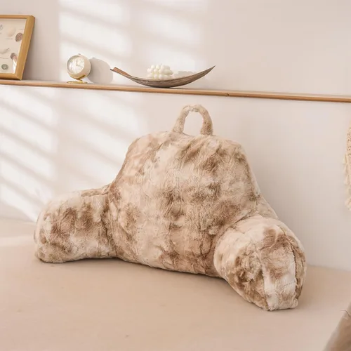 Miniatura 17 de A Nice Night Almohada de lectura de piel sintética con cuña para adultos y niños, respaldo con brazos para sentarse en la cama/sofá para reposo
