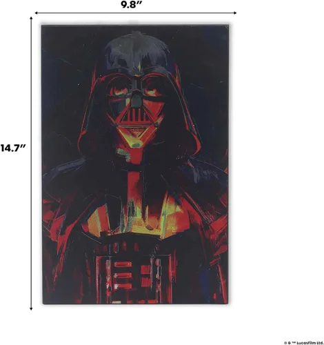 Miniatura 6 de Open Road Brands Disney Star Wars Darth Vader Close-Up - Decoración de pared de madera metálica - Ominous Darth Vader arte de pared para cueva