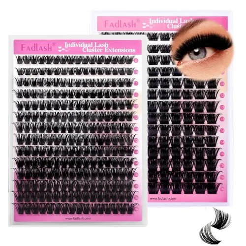 Miniatura 48 de Extensiones de pestañas en racimo 20D, bandeja mixta con pestañas individuales en racimo, de visón negro, para colocar en casa, maquillaje