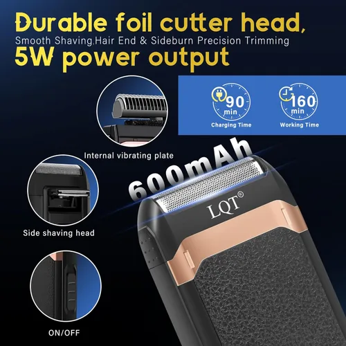 Miniatura 6 de Hair Clippers for Men with LED Display, 4-Piece Cordless Grooming Kit with Hair Clipper, Beard Trimmer, Foil Shaver, Nose Trimmer, Complete