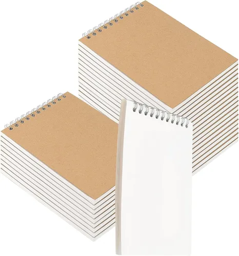 Miniatura 9 de HOZEON 22 cuadernos de bocetos encuadernados en espiral superior tamaño A6, cubierta de cartón marrón kraft en blanco para animación, bocetos