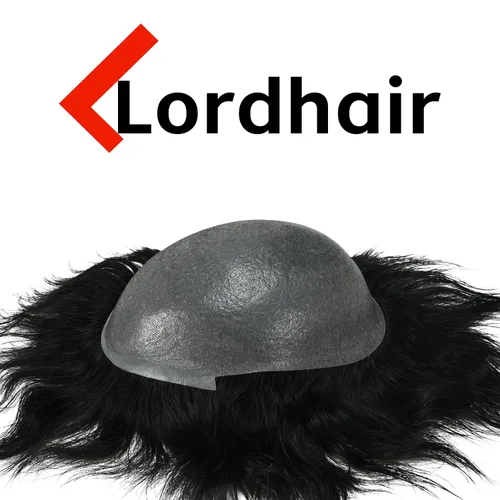 Miniatura 5 de Lordhair Toupee para hombres con cabello humano 100% europeo 8x10 pulgadas para hombres 0.001 in sistema de cabello de piel ultra fina para todos